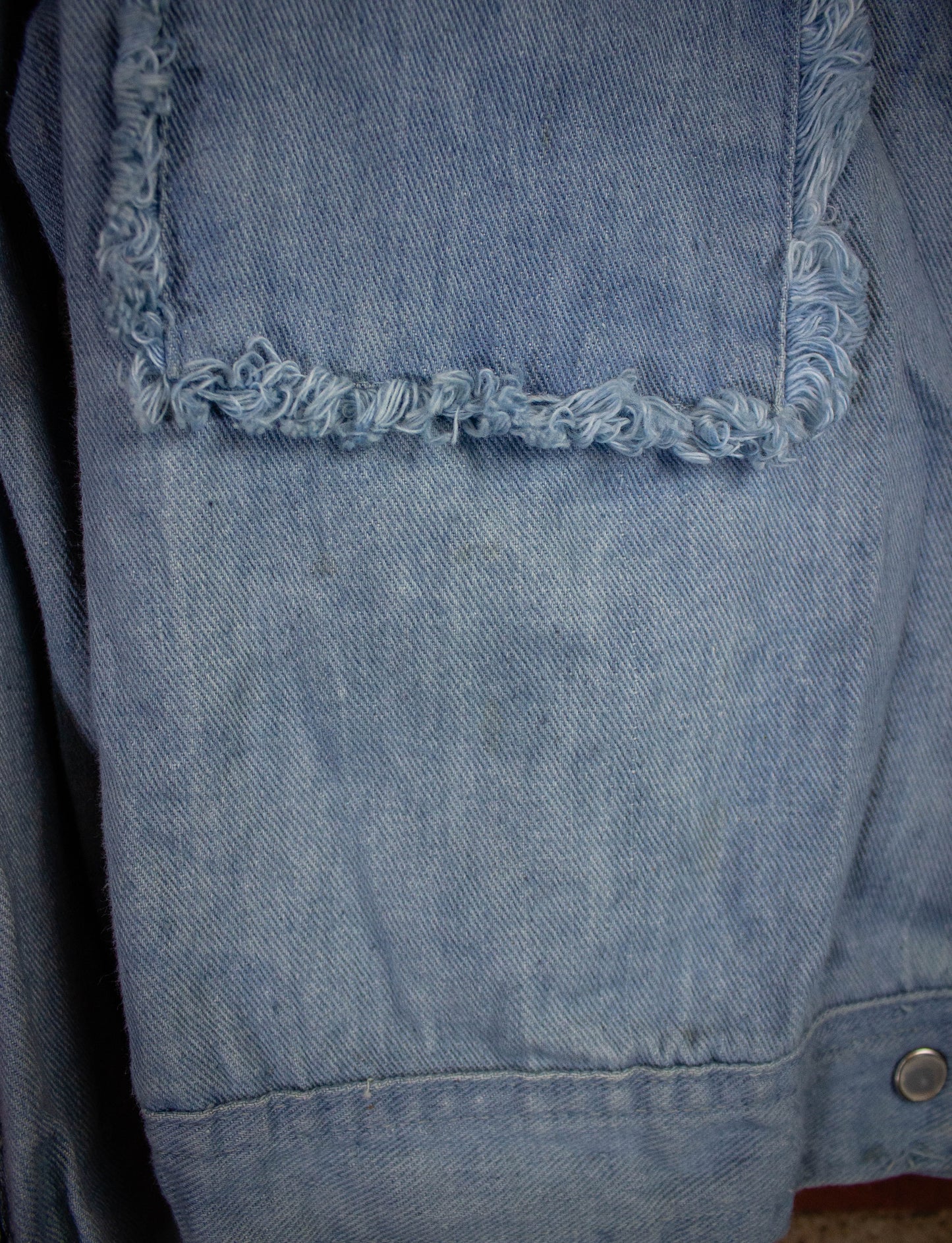 Vintage Denim Light Wash Crop Jacket 1970s S