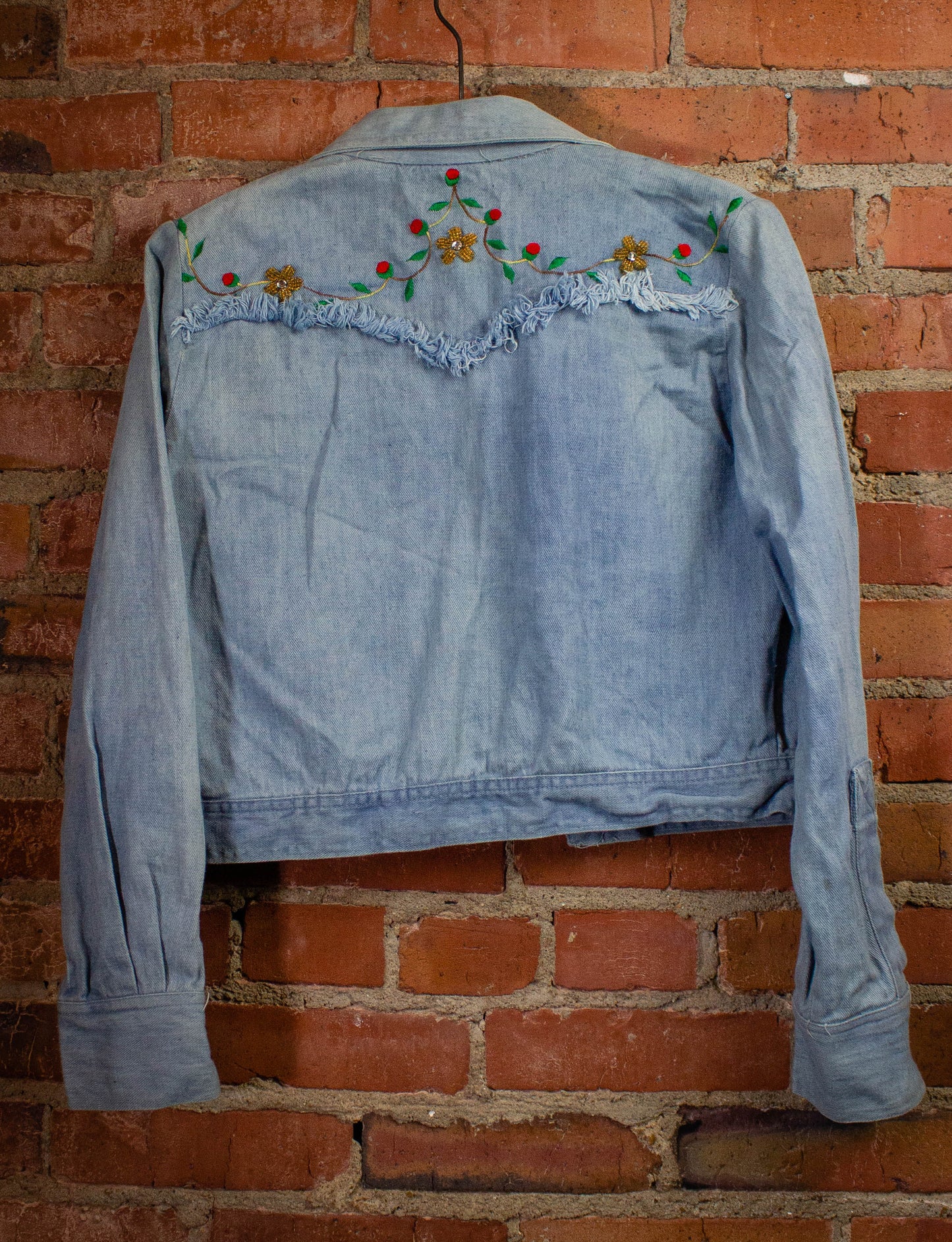 Vintage Denim Light Wash Crop Jacket 1970s S