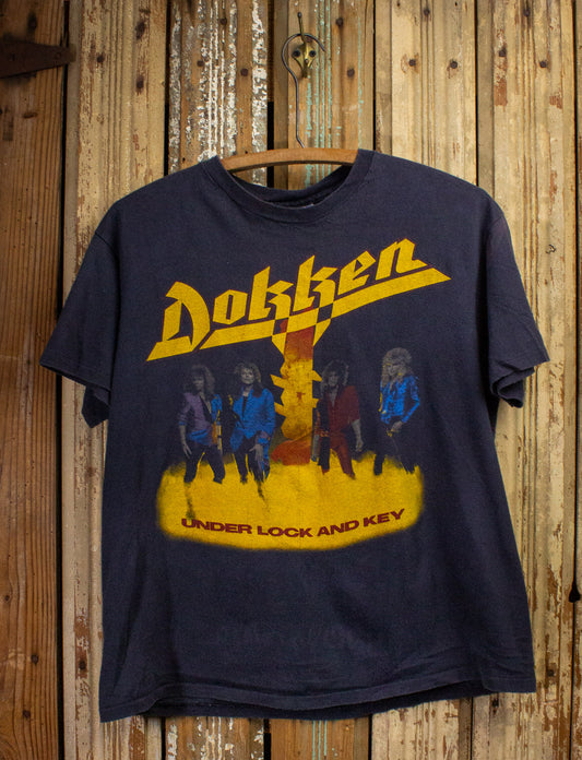 Vintage Dokken Under Lock and Key Concert T Shirt 80s Black Large