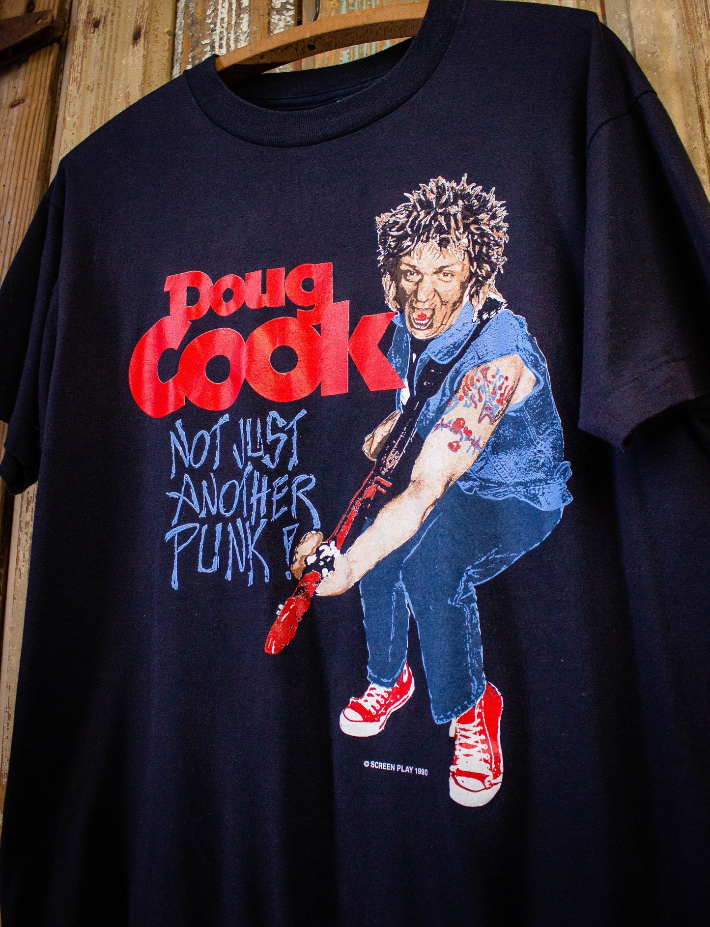 Vintage Doug Cook Not Just Another Punk Concert T Shirt 1990 Black Large