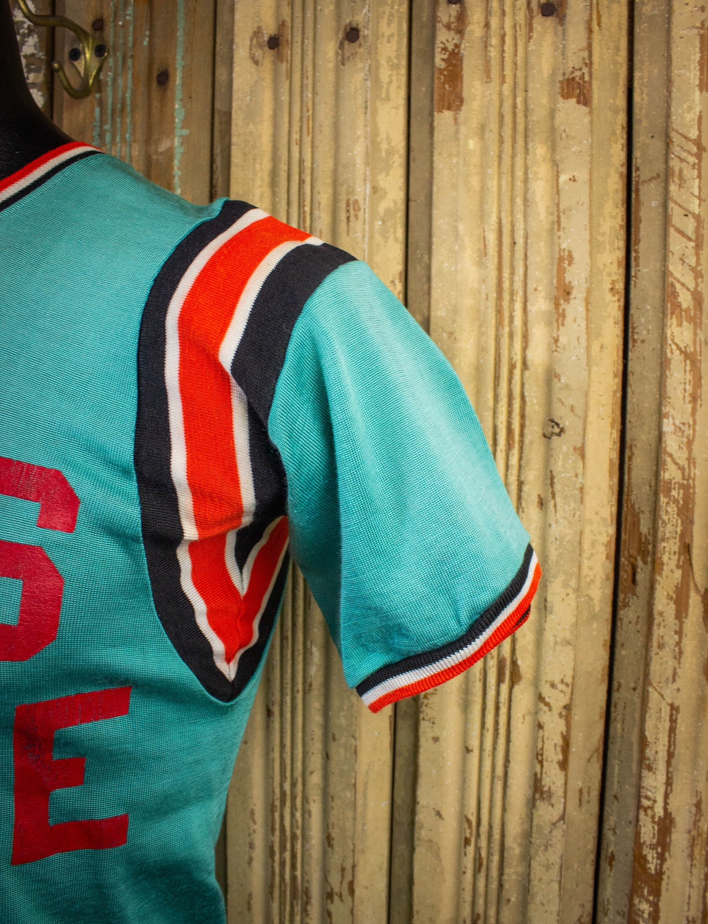 Vintage Ducks Deluxe Jersey T Shirt 60s Teal and Orange Small