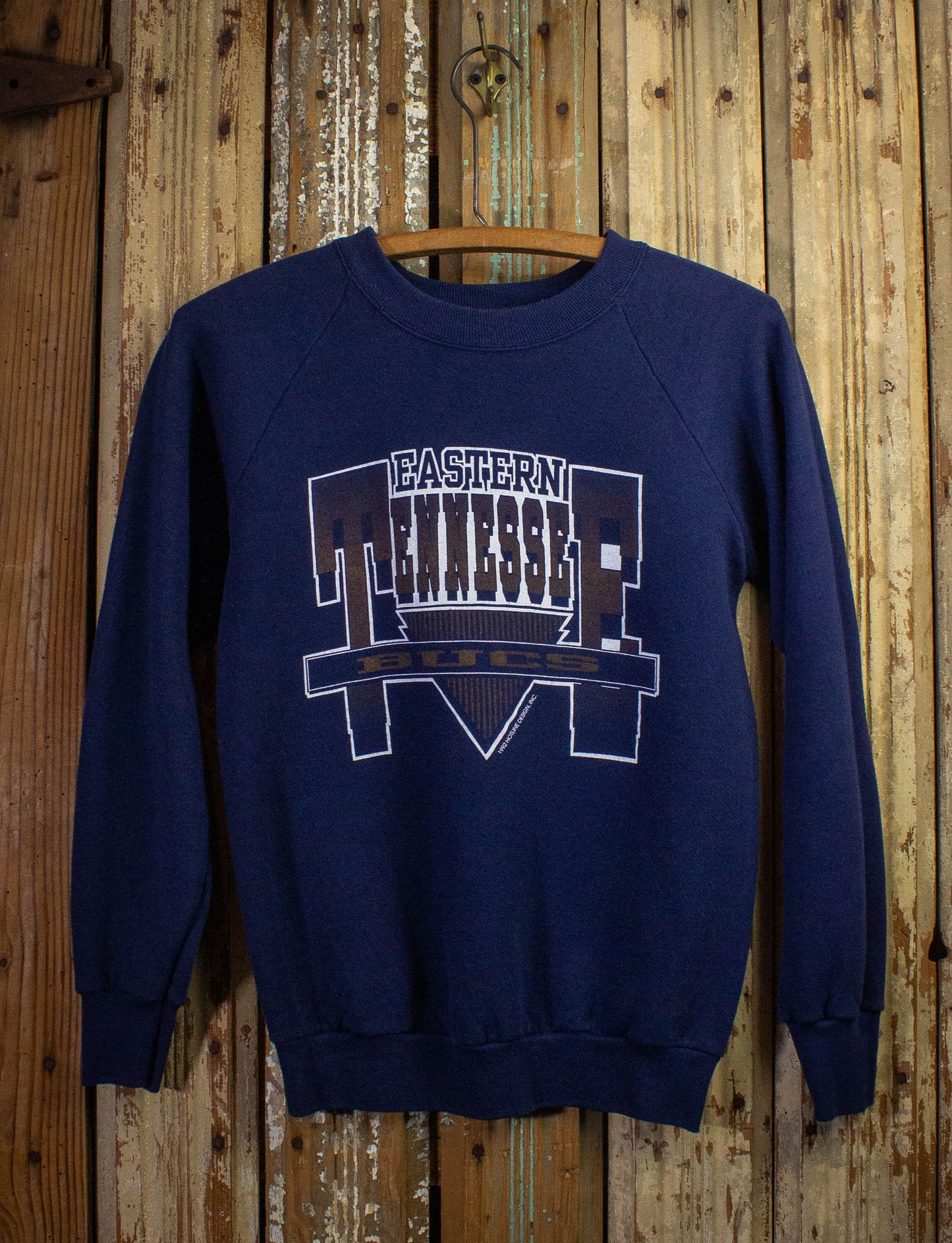 Vintage Eastern Tenenssee Buccaneers Graphic Sweatshirt 1992 Navy Blue Small