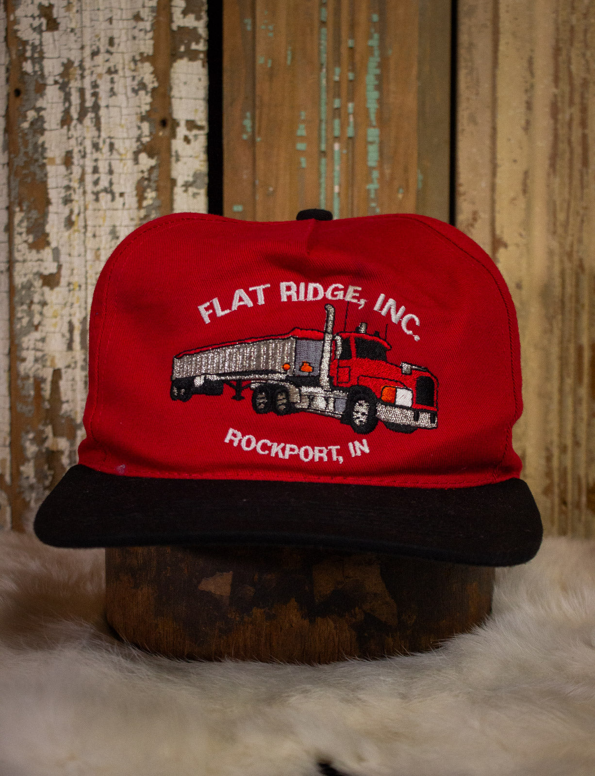 Vintage Flat Ridge Inc. Trucker Hat Red/Black