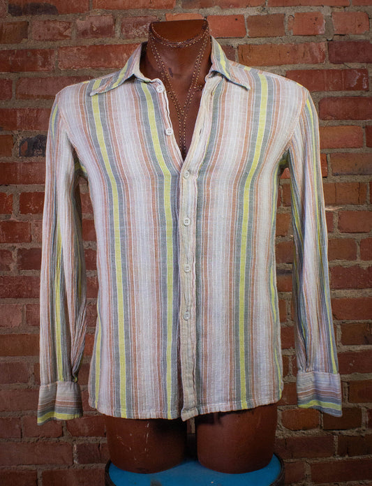 Vintage Gap Striped Button Up Shirt 80s Medium