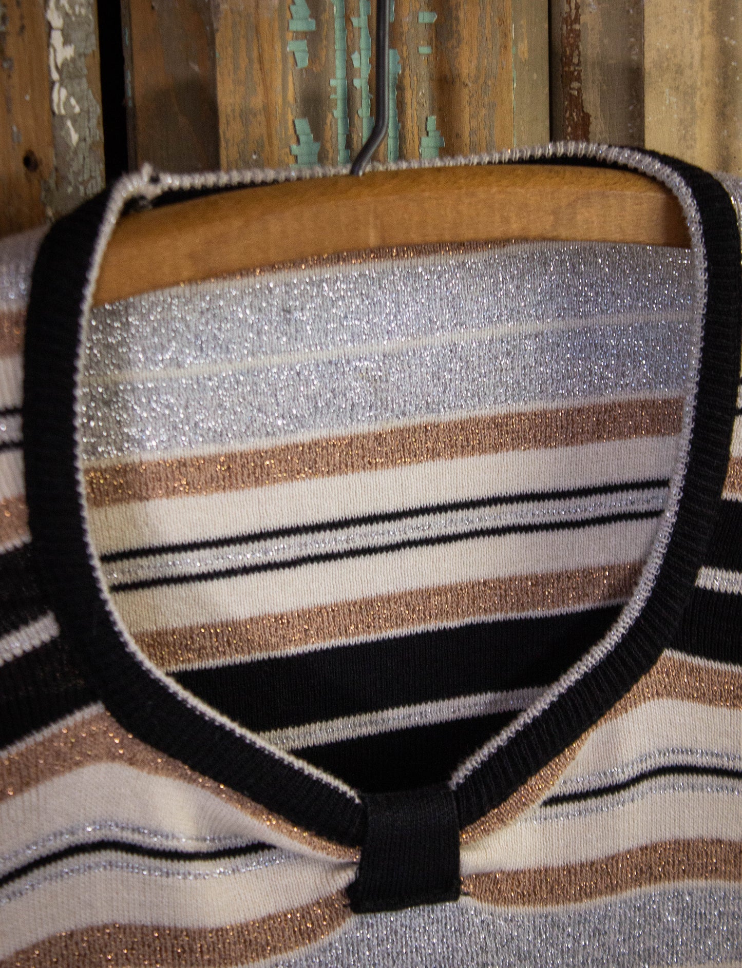 Vintage Women's Glitter Striped Sweater 70s