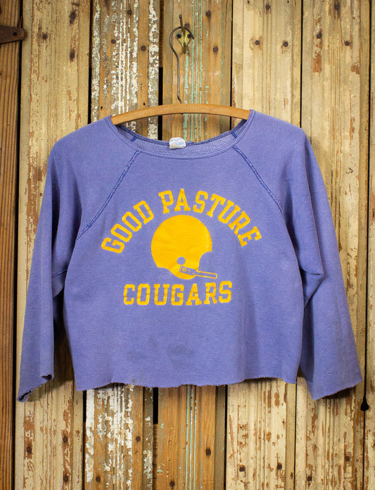 Vintage Good Pasture Cougars Cropped Sweatshirt 80s Medium