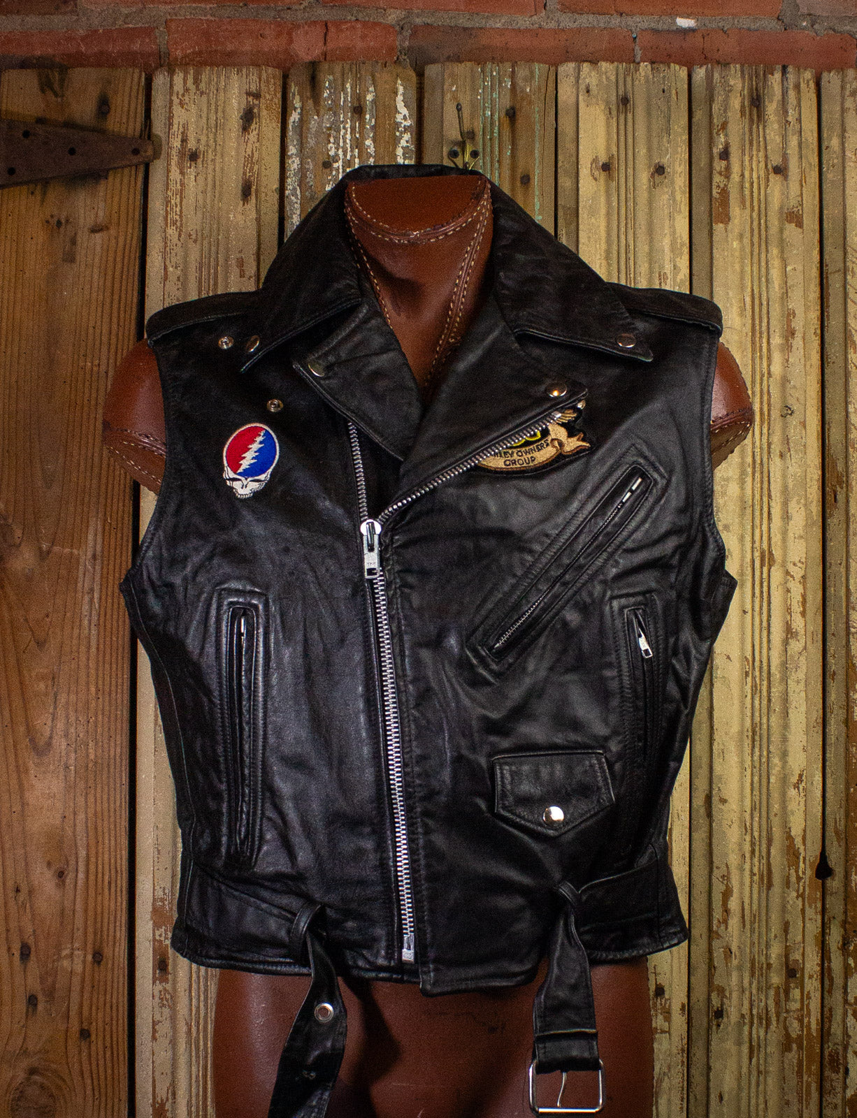 Vintage Grateful Dead 1989 Summer Tour Crew Only Leather Vest 