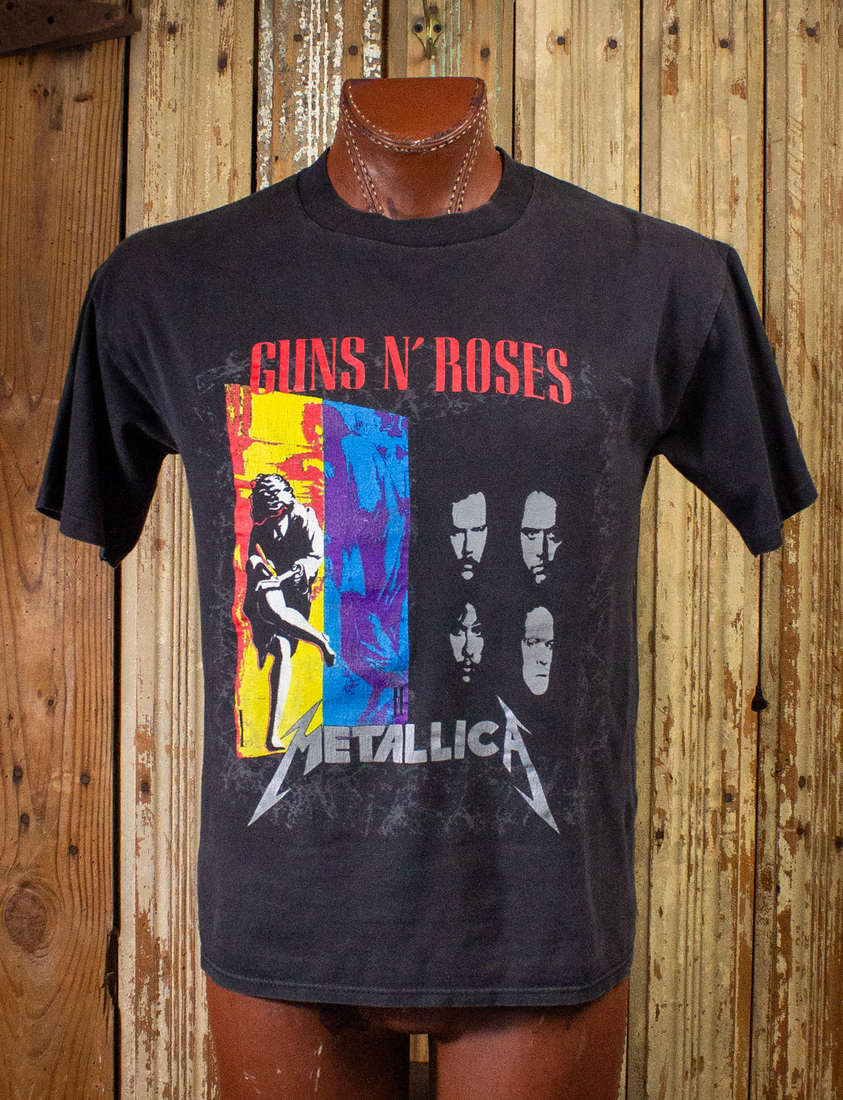 Vintage Guns n Roses Metallica US Tour Concert T Shirt 1992 Black Large 