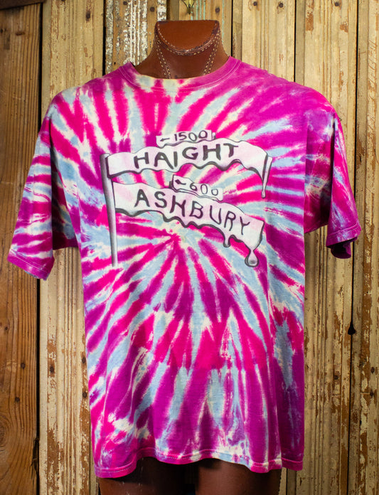 Vintage Haight Ashbury Tie Dye Graphic T Shirt 90s 2XL