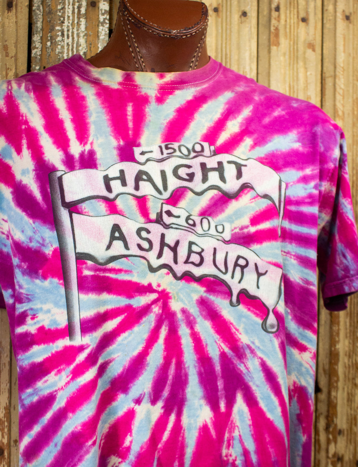 Vintage Haight Ashbury Tie Dye Graphic T Shirt 90s 2XL