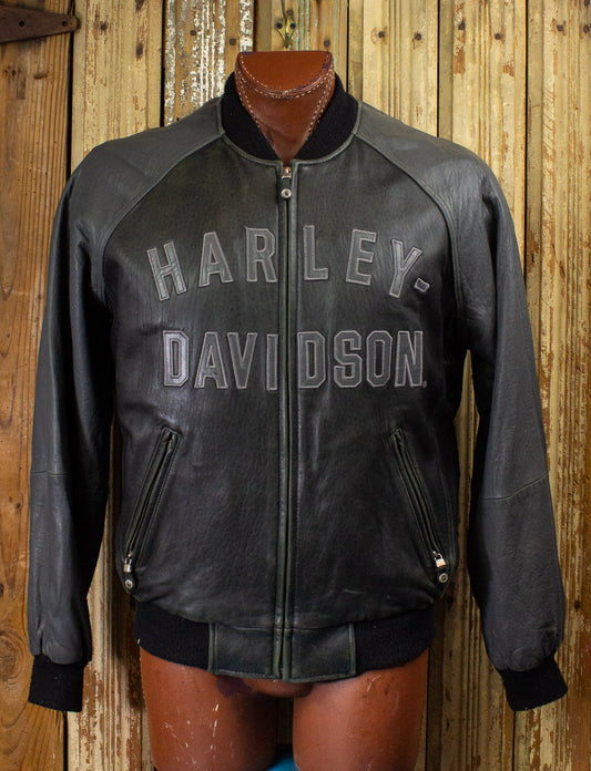 Vintage Harley Davidson 100th Anniversary Leather Bomber Jacket 2003 XL