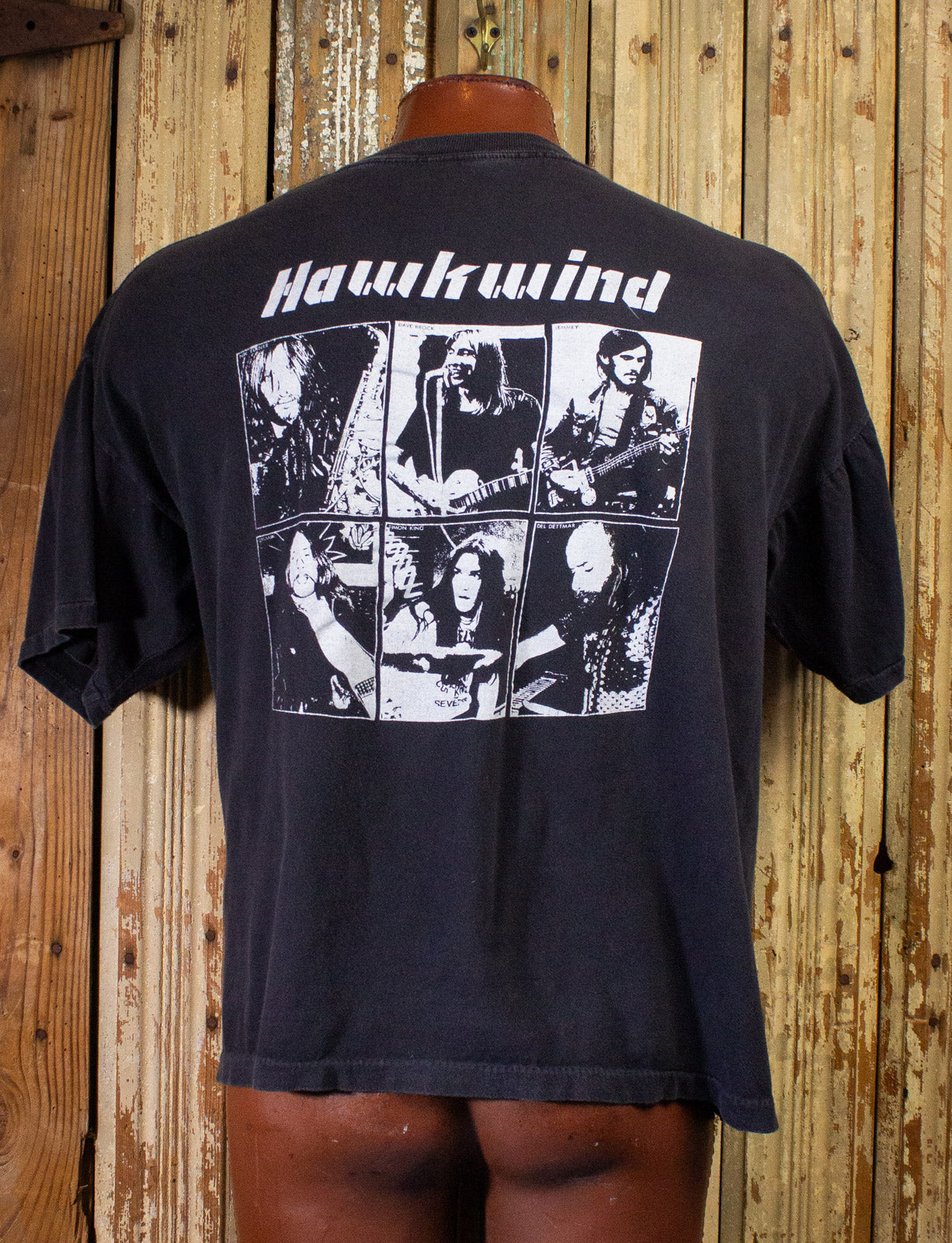 Vintage Hawkwind Doremi Fasol Latido Concert T Shirt 90s Black 2XL