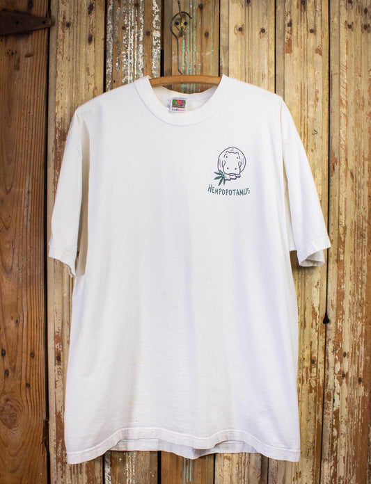 Vintage Hempopotamus Graphic T Shirt 90s White XL