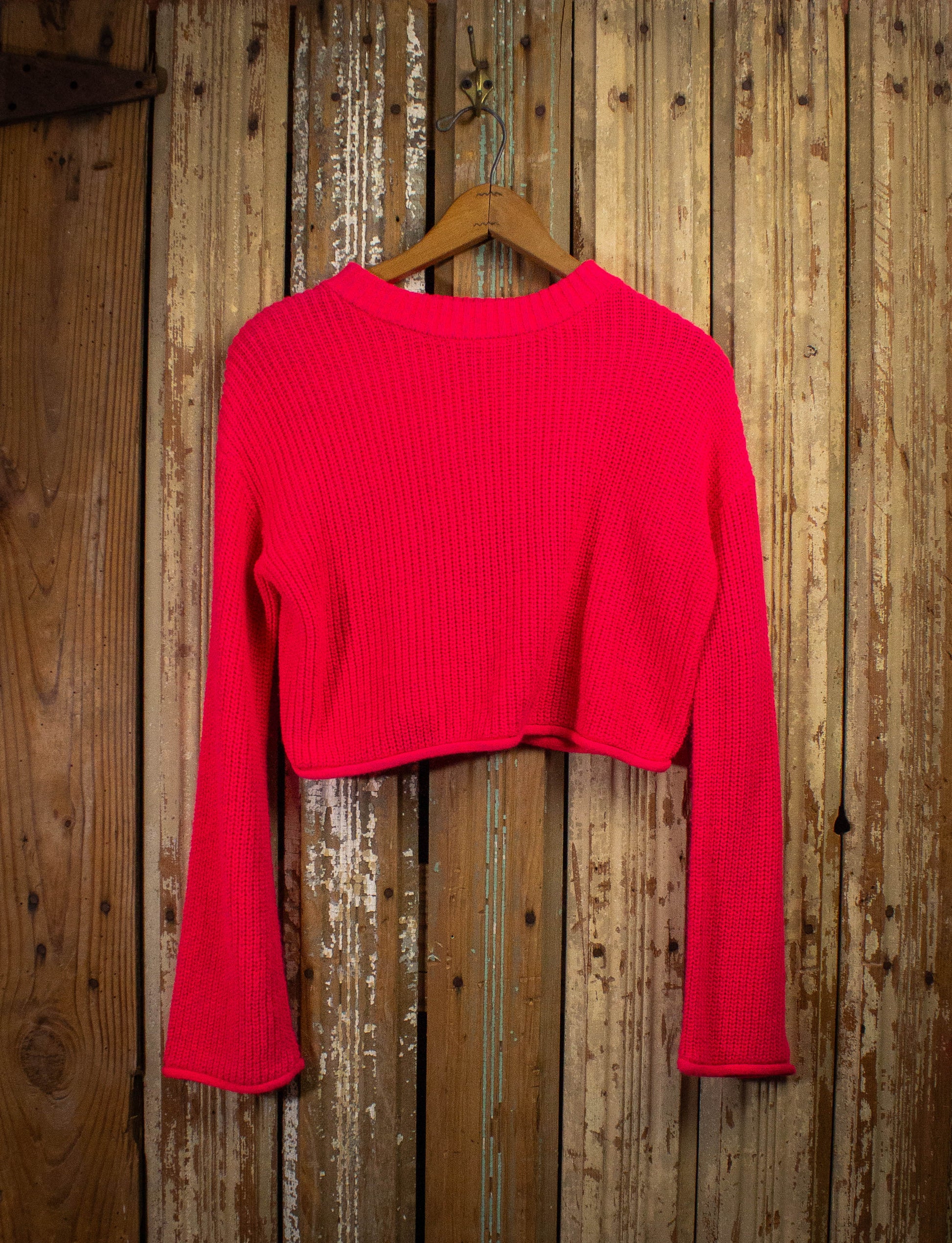 Vintage Hot Pink Cropped Sweater Small