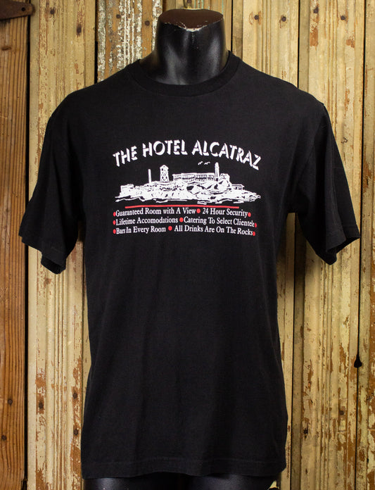 Vintage Hotel Alcatraz Graphic T Shirt 2000s Black Medium