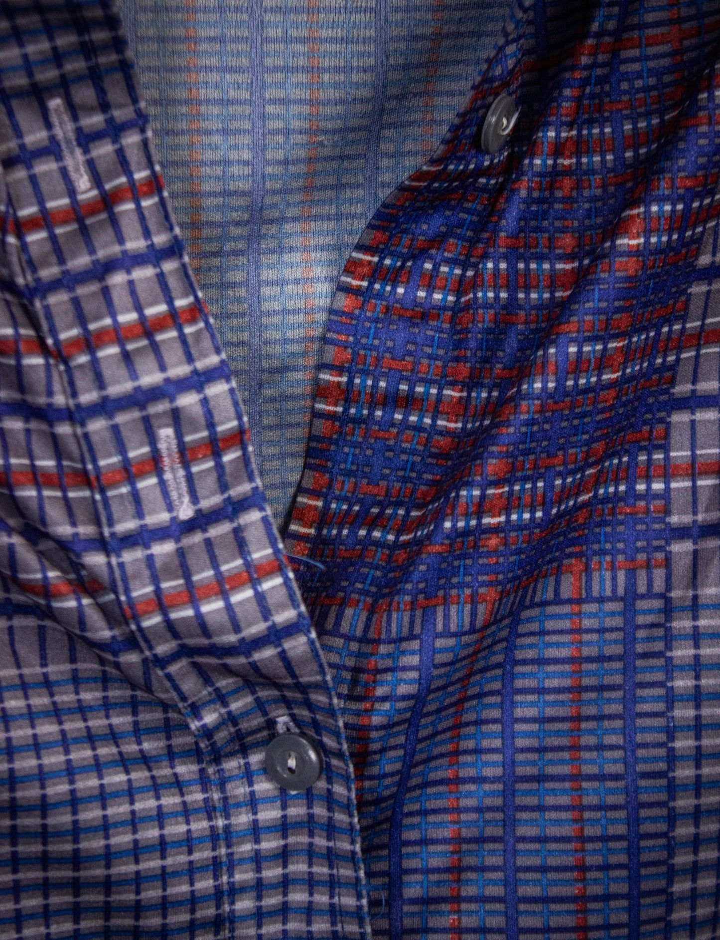 Vintage Huka Poo Disco Button Up Shirt 70s Blue XS