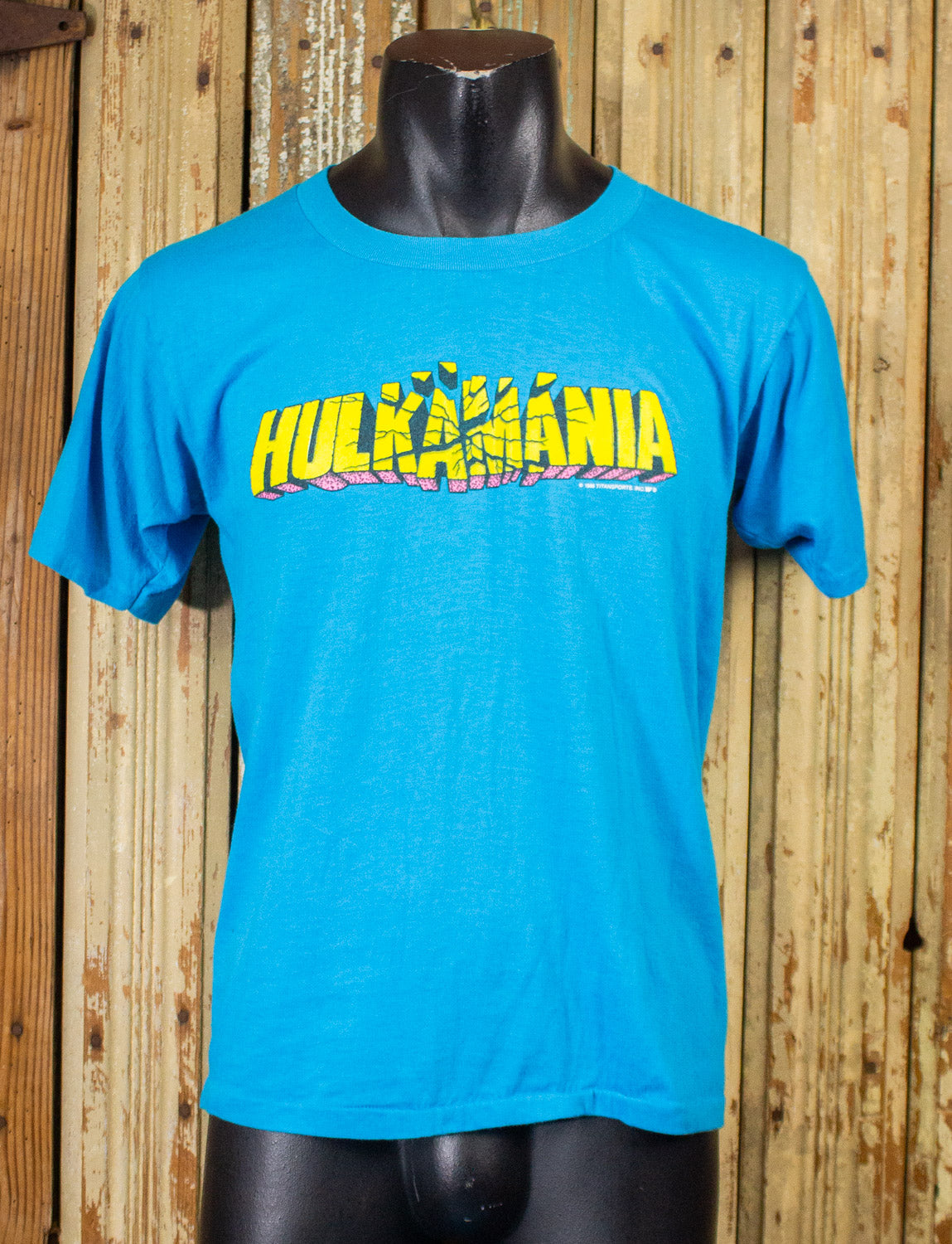 Vintage Hulkmania Graphic T Shirt 1986 Blue Small