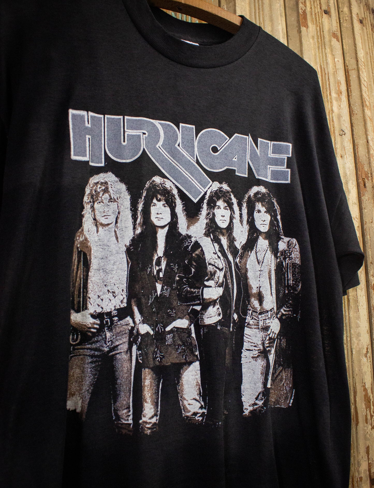 Vintage Hurricane Over The Edge Concert T Shirt 1988 Black Large