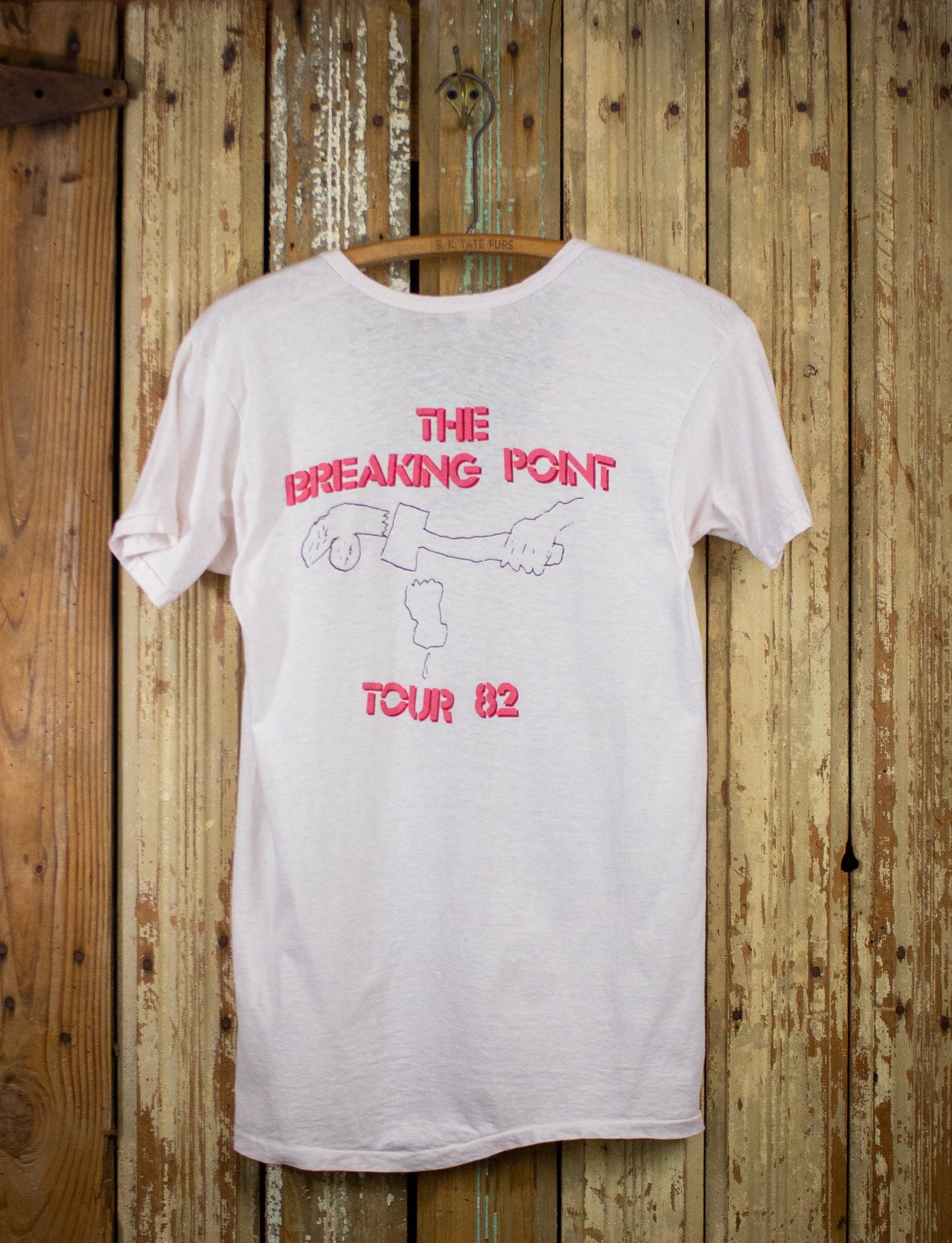 Vintage Iggy Pop Breaking Point Tour V-Neck Concert T Shirt 1982 White Medium