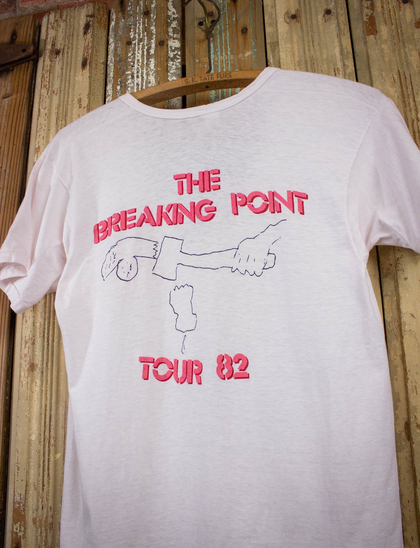 Vintage Iggy Pop Breaking Point Tour V-Neck Concert T Shirt 1982 White Medium