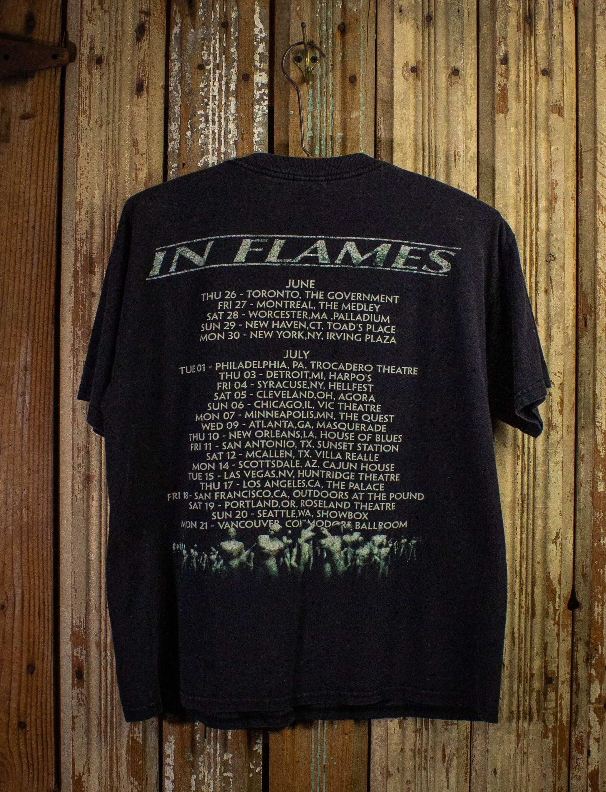 Vintage In Flames Concert T Shirt 2003 Black Medium