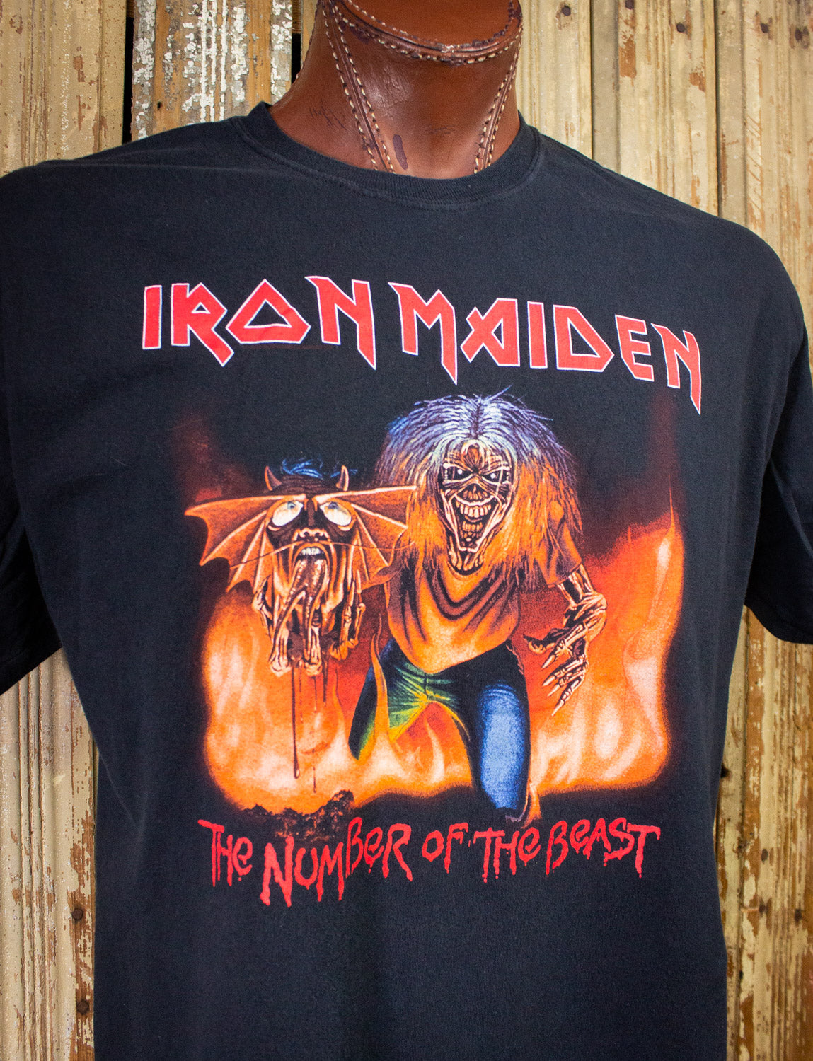 Vintage Iron Maiden Number of the Beast Concert T Shirt 2000s Black XL