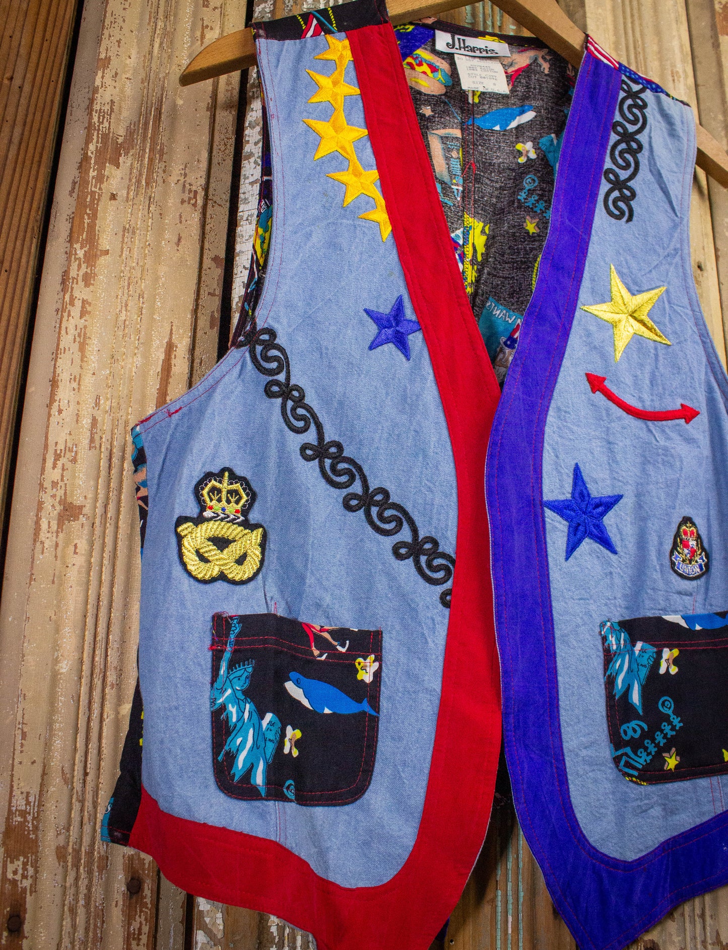 Vintage J Harris Vest 90s Blue Medium