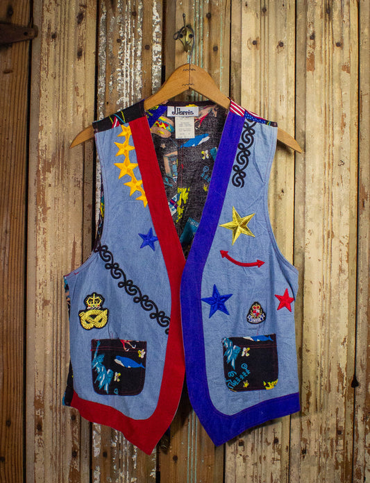 Vintage J Harris Vest 90s Blue Medium