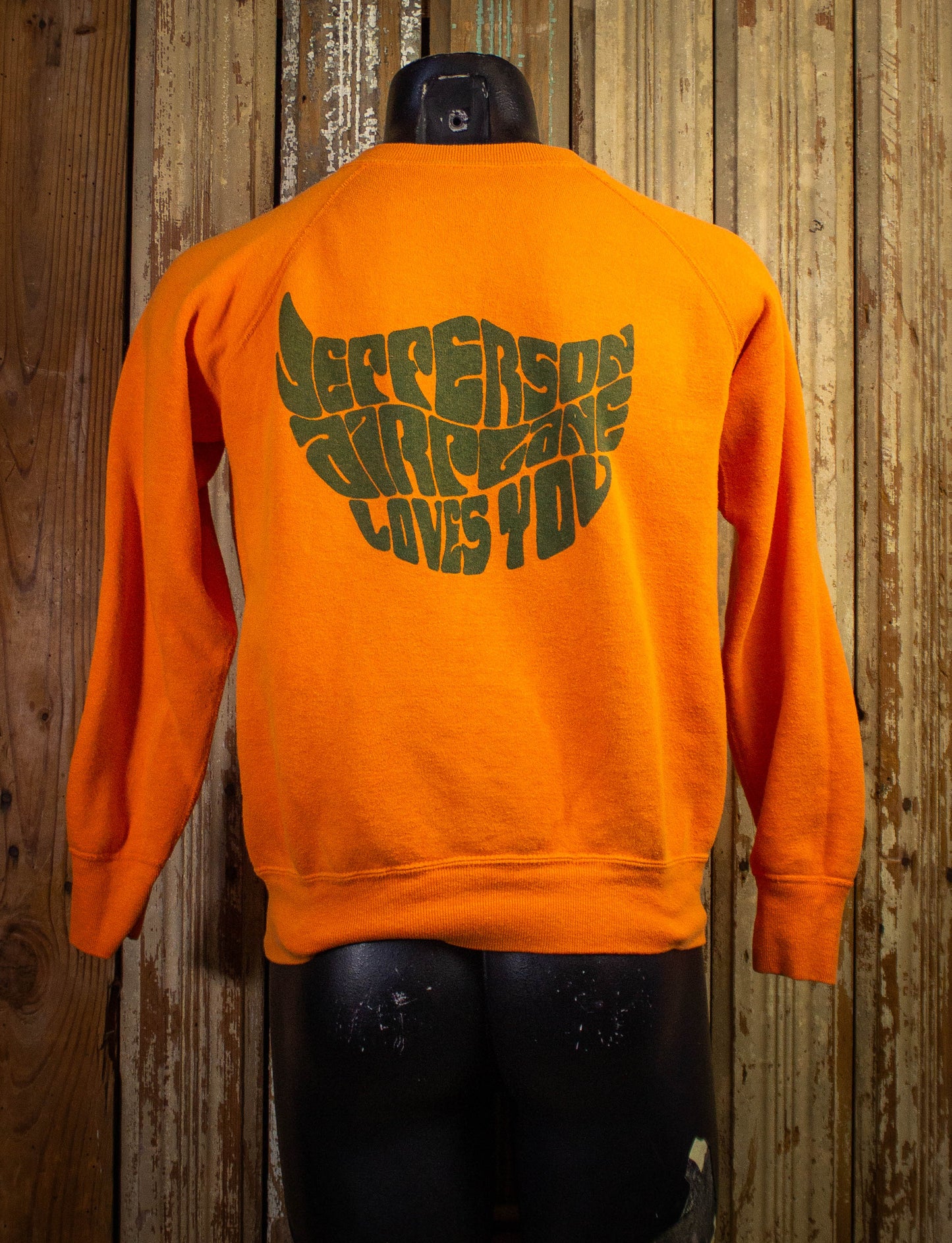 Vintage Jefferson Airplane Loves You Fan Club Sweatshirt 1966 Orange Medium