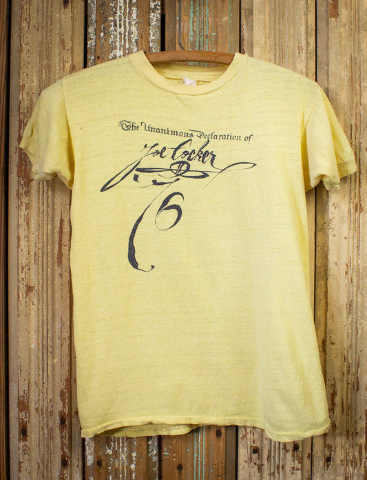 Vintage Joe Cocker Unanimous Declaration Concert T Shirt 70s Yellow Small