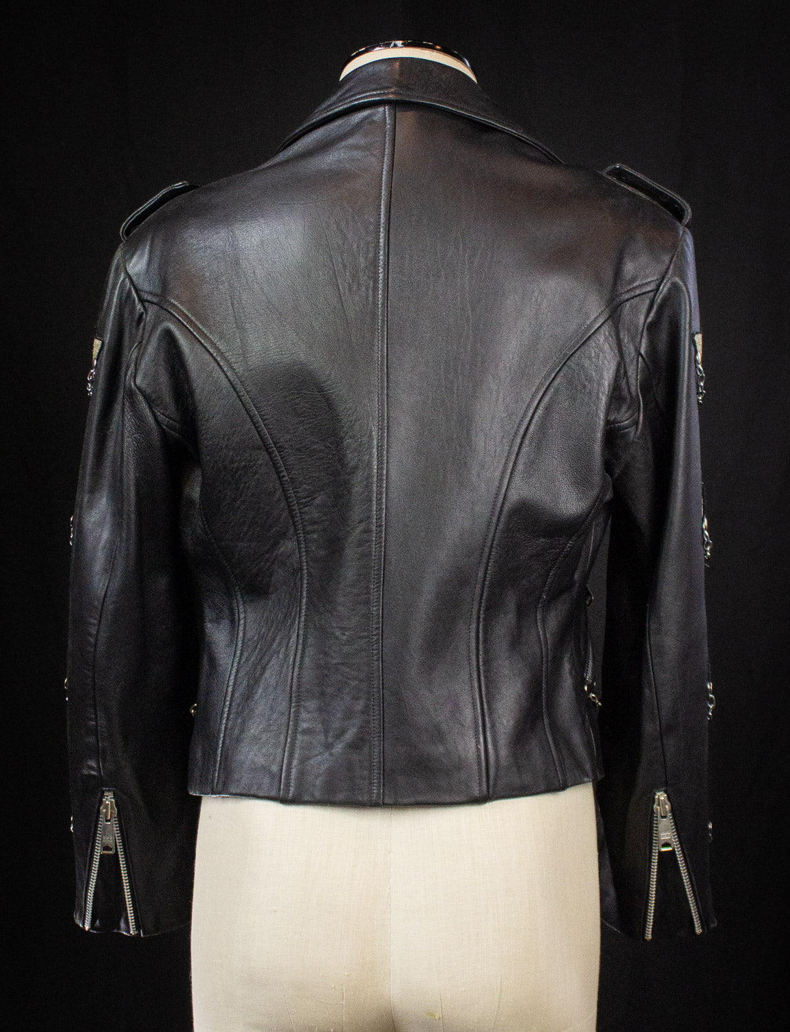 Vintage John Richmond Nomad Patches and Chains Leather Jacket 90s Medium