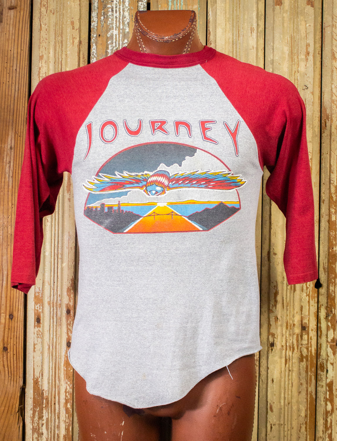 Vintage Journey Day On The Green Raglan Concert T Shirt 1980 Red/Gray Medium