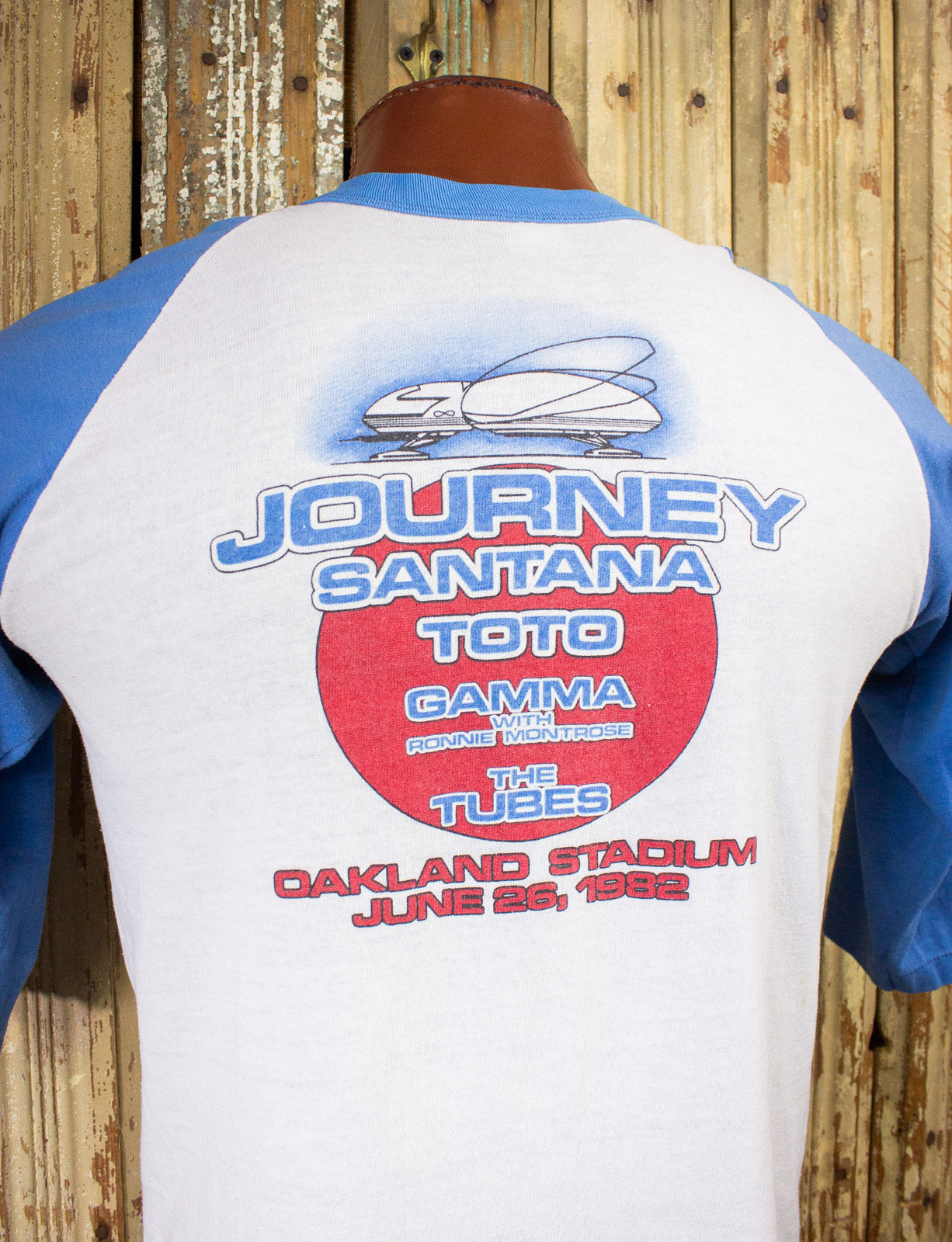 Vintage Journey Oakland Stadium Raglan Concert T Shirt 1982 Large