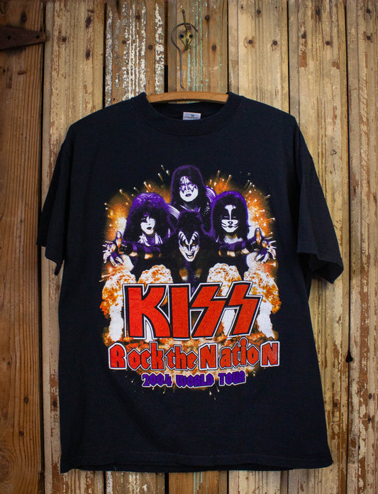 Vintage KISS Rock The Nation Concert T Shirt 2004 Black Large 