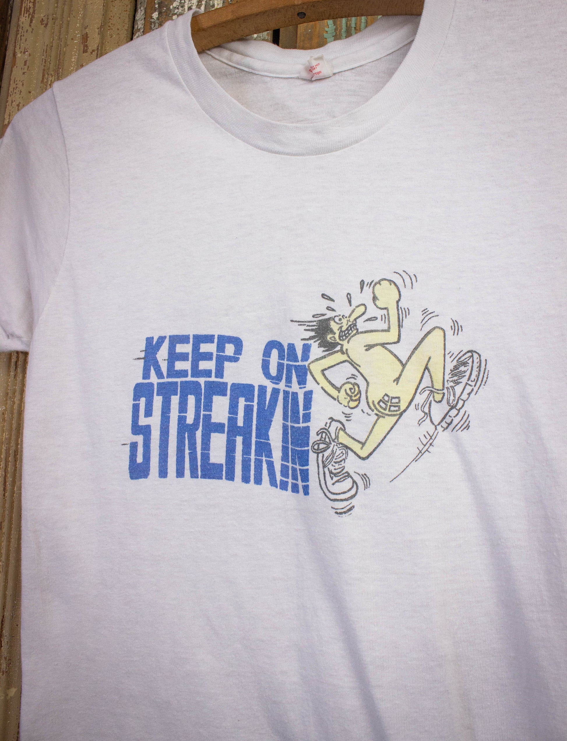 Vintage Keep On Streakin Graphic T Shirt 70s White XS