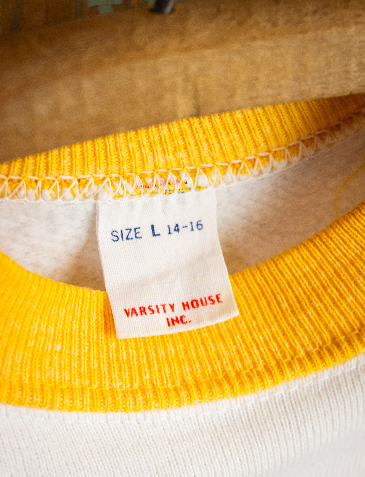 Vintage Kung Fu Crewneck Sweatshirt 70s White/Yellow XS