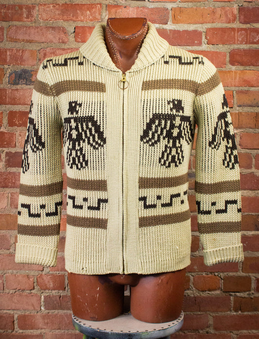 Vintage LL Bean Cowichan Cardigan Sweater 80s Medium