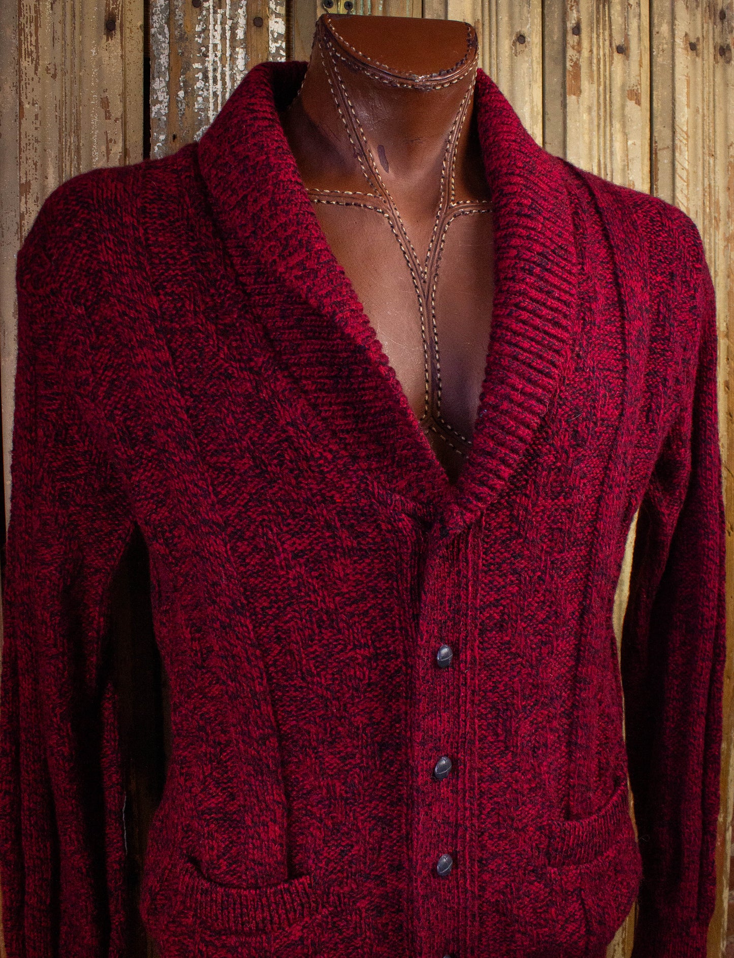 Vintage Lands End Cardigan Red Large