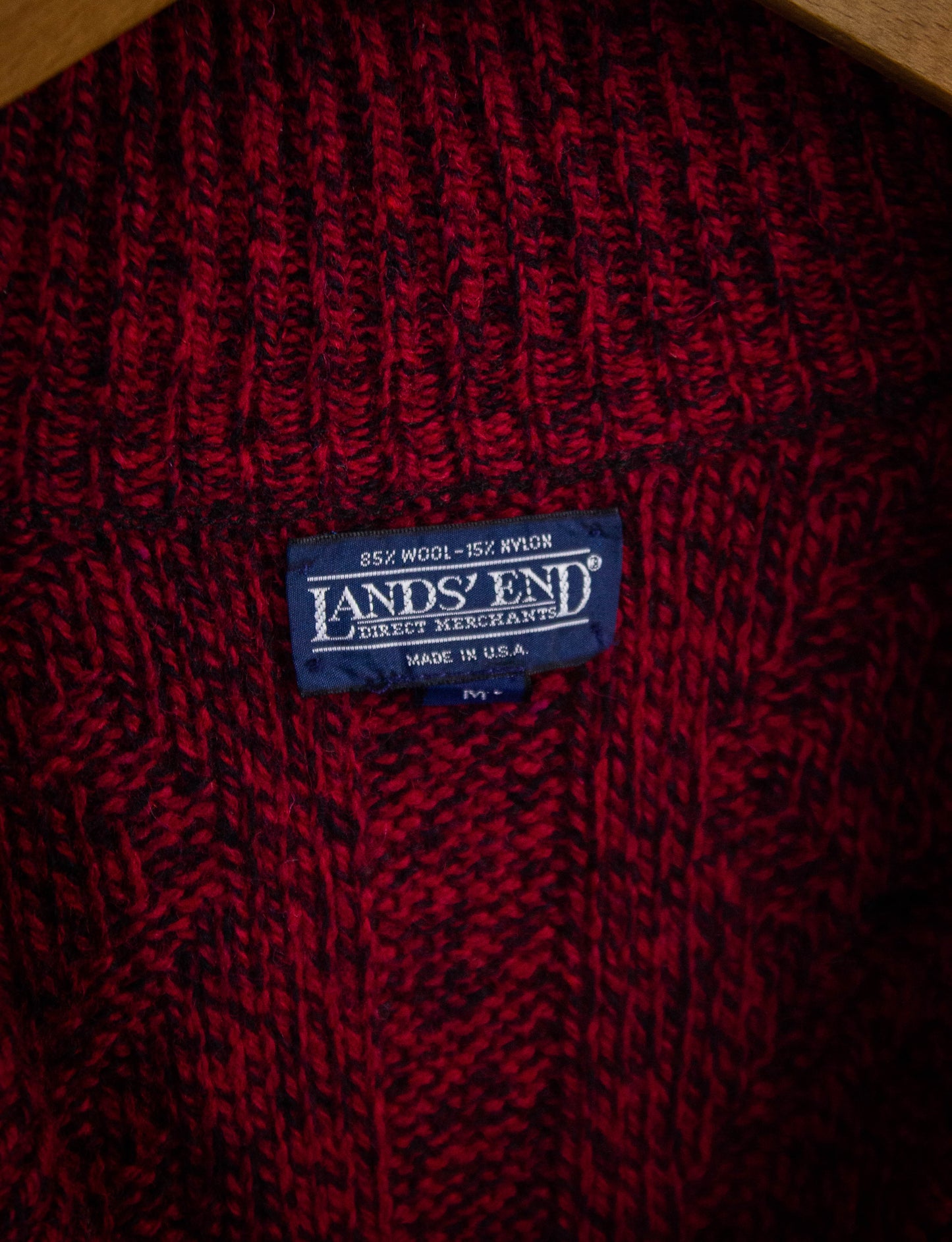 Vintage Lands End Cardigan Red Large