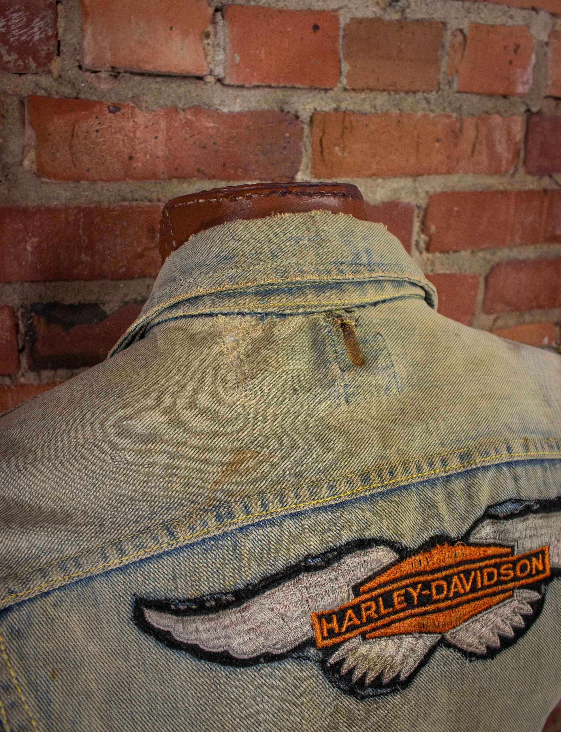 Vintage 60s 70s Lee Sanforized Patched Denim Vest Small