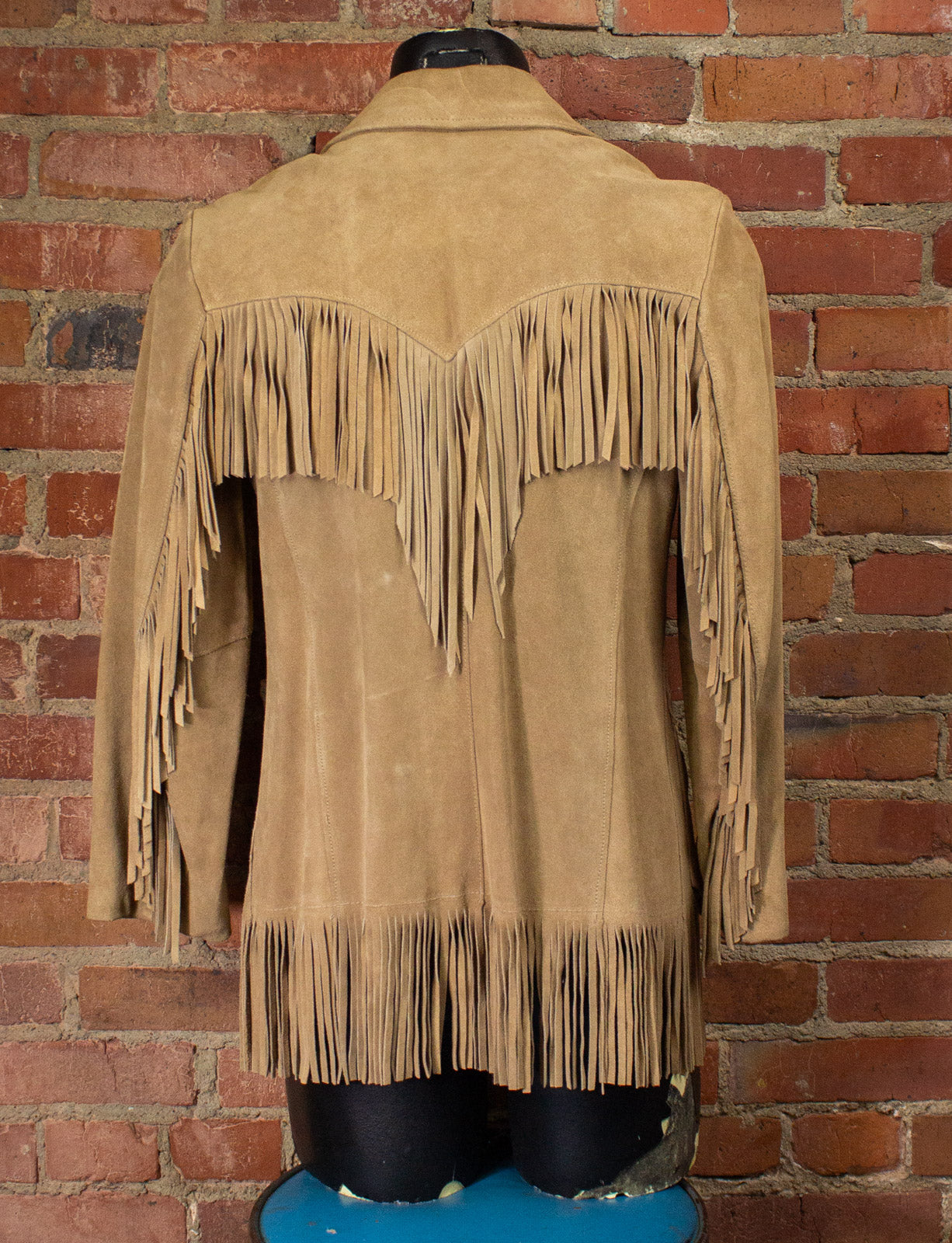 Vintage MS Pioneer Wear Tan Suede Fringe Jacket 70s