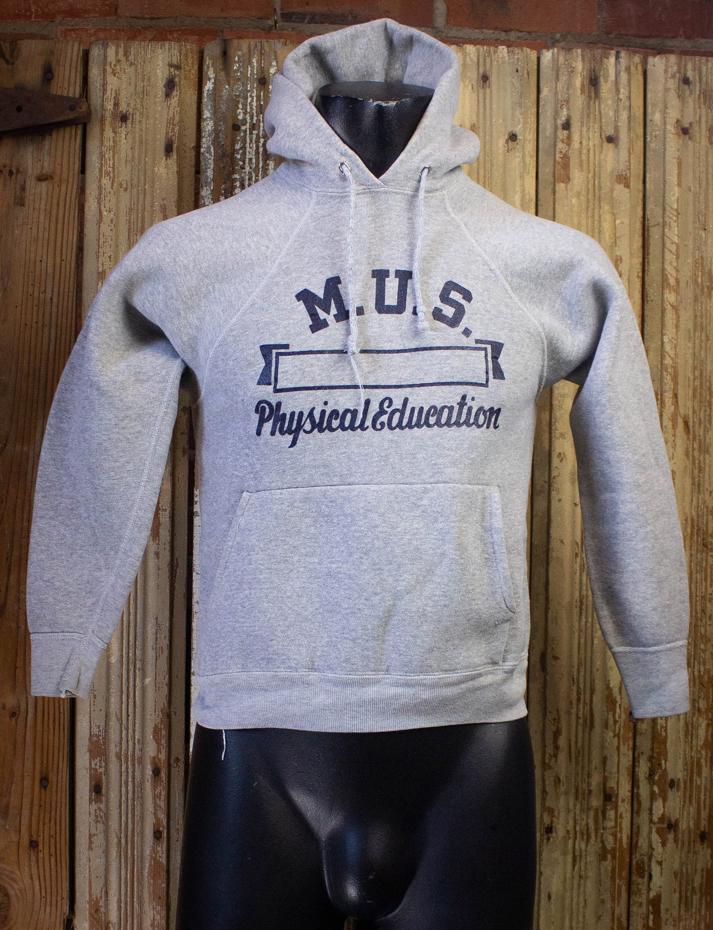 Vintage MUS Physical Education Hoodie Grey S