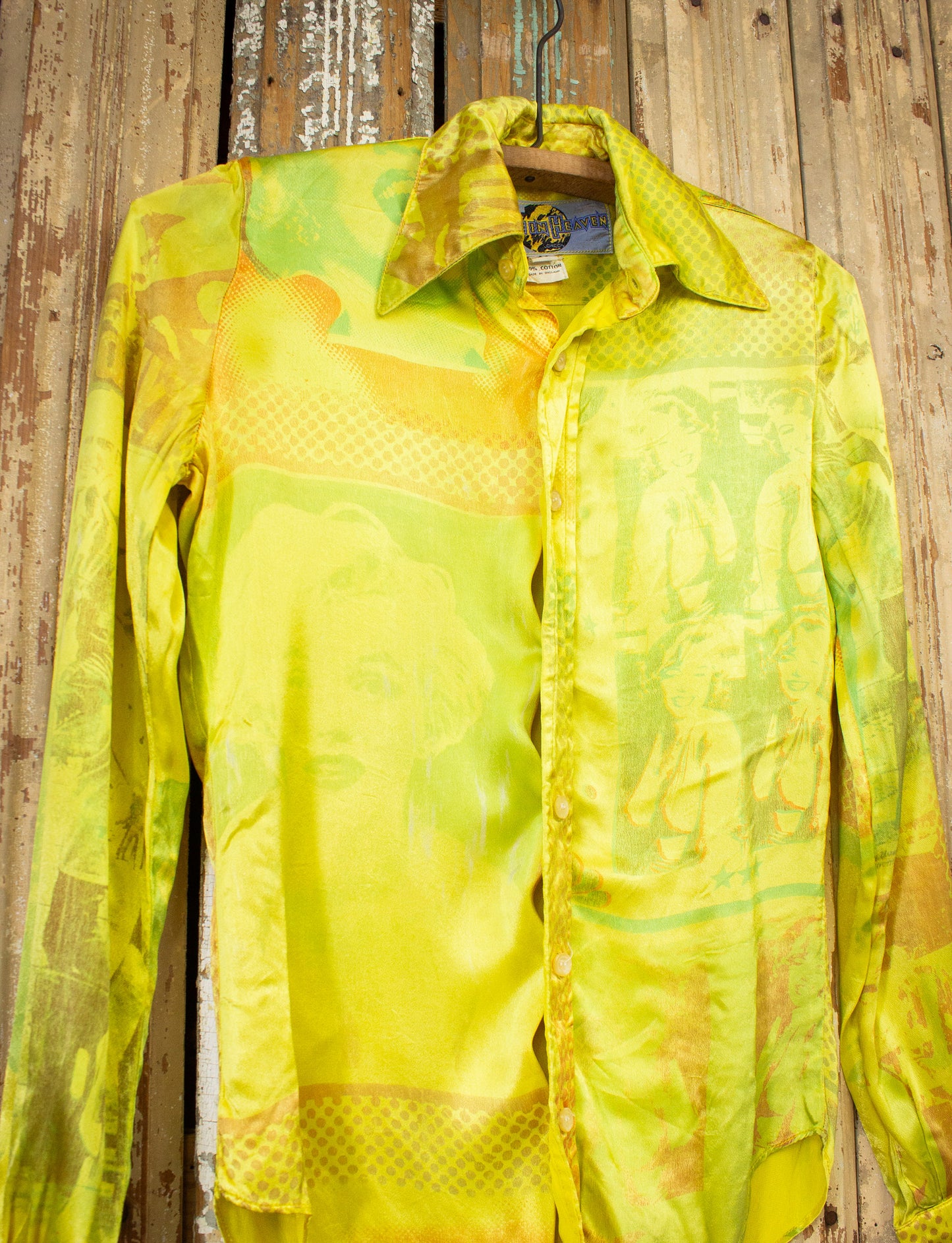 Vintage Made In Heaven Marilyn Button Up 1970s Yellow Small