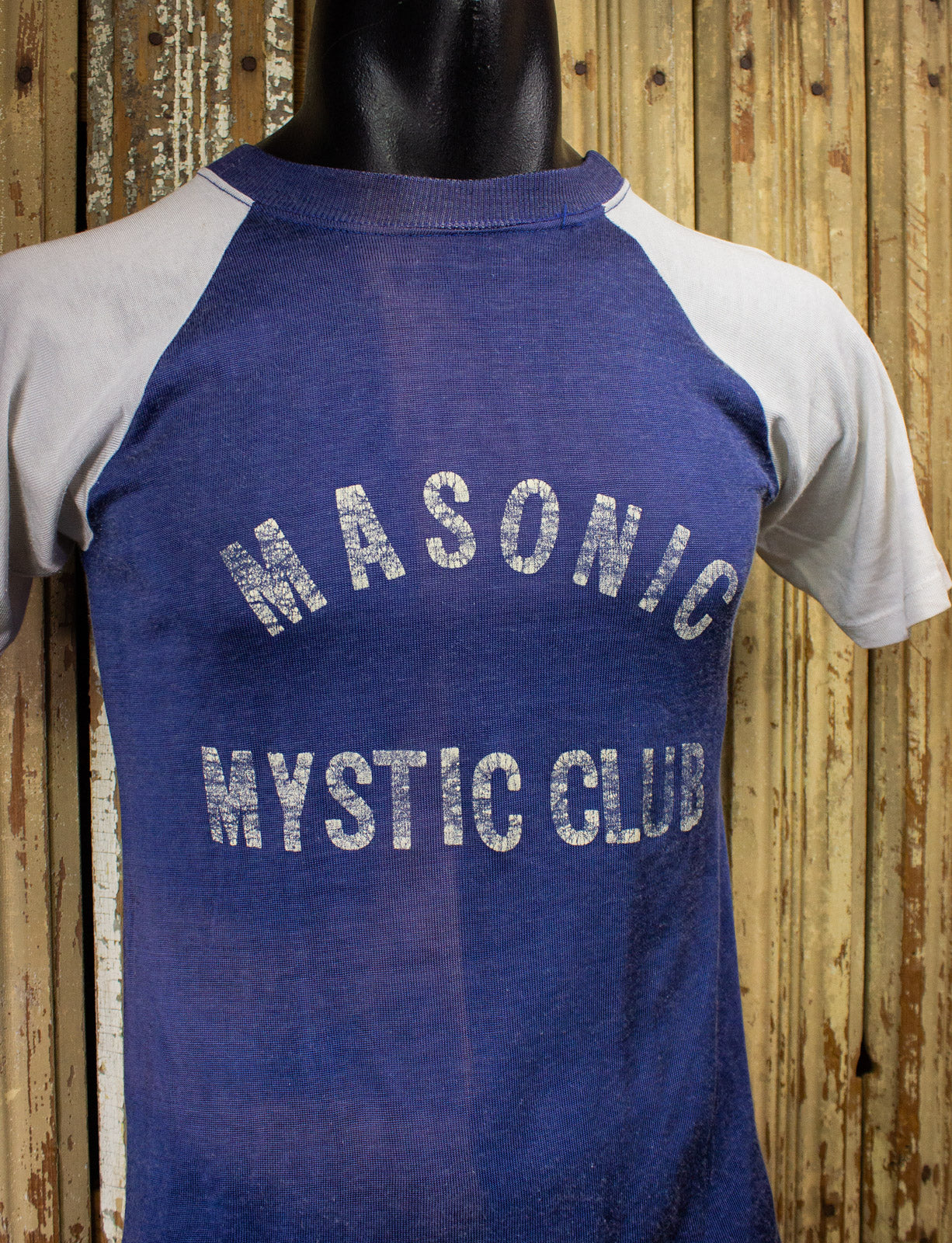 Vintage Masonic Mystic Club 2 Tone Graphic T Shirt 50s Small