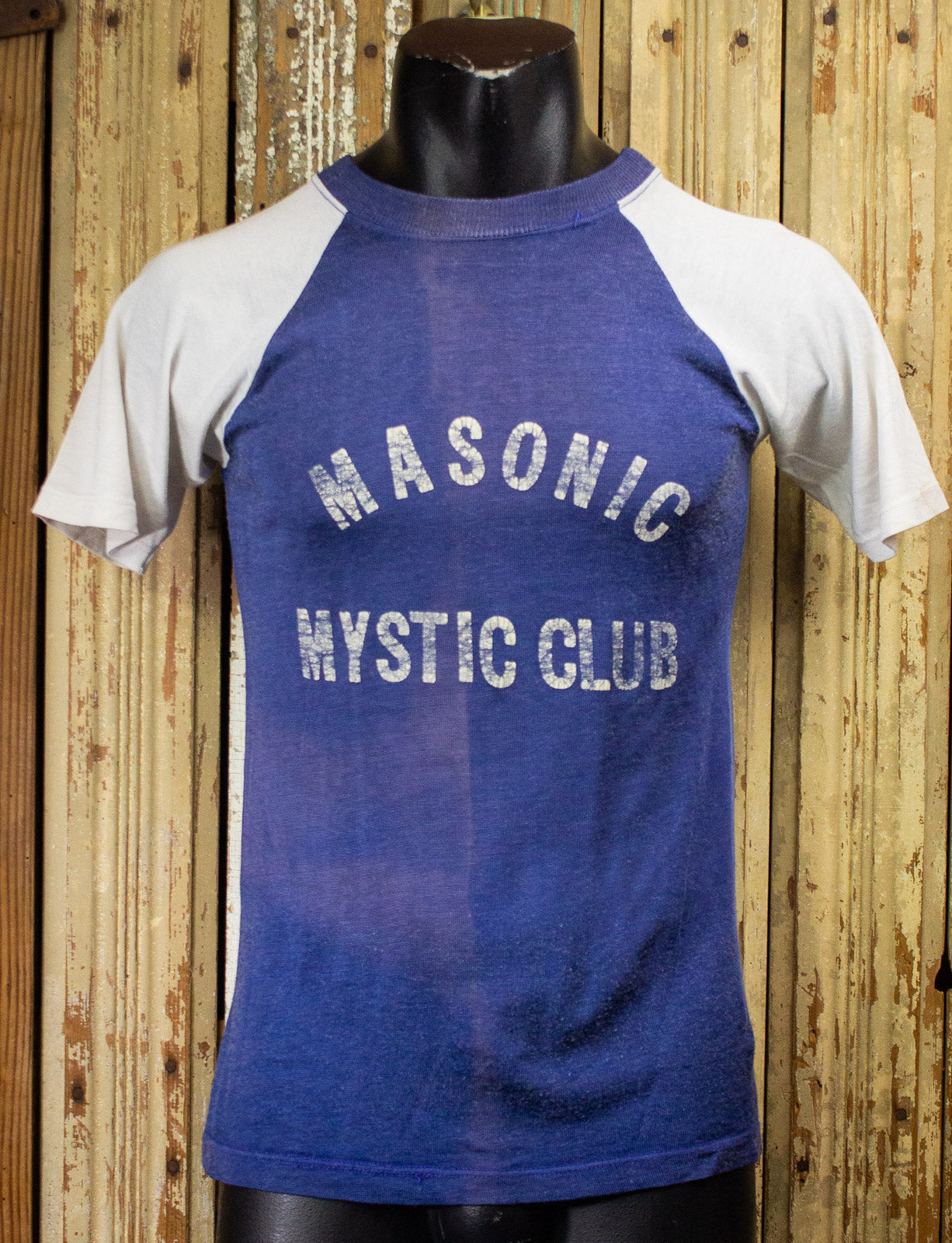 Vintage Masonic Mystic Club 2 Tone Graphic T Shirt 50s Small