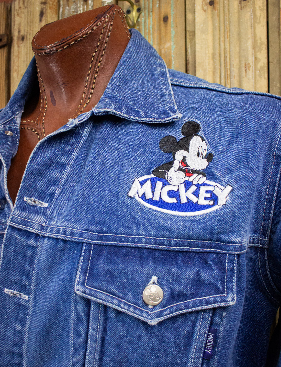 Vintage Mickey Mouse Denim Jacket 90s XL