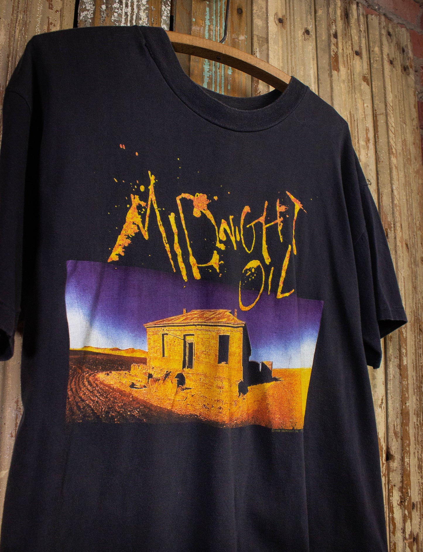 Vintage Midnight Oil Diesel and Dust Concert T Shirt 1989 Black XL