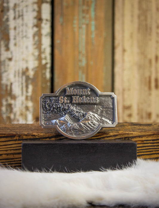 Vintage Mount St. Helens Commemorative Belt Buckle 1980