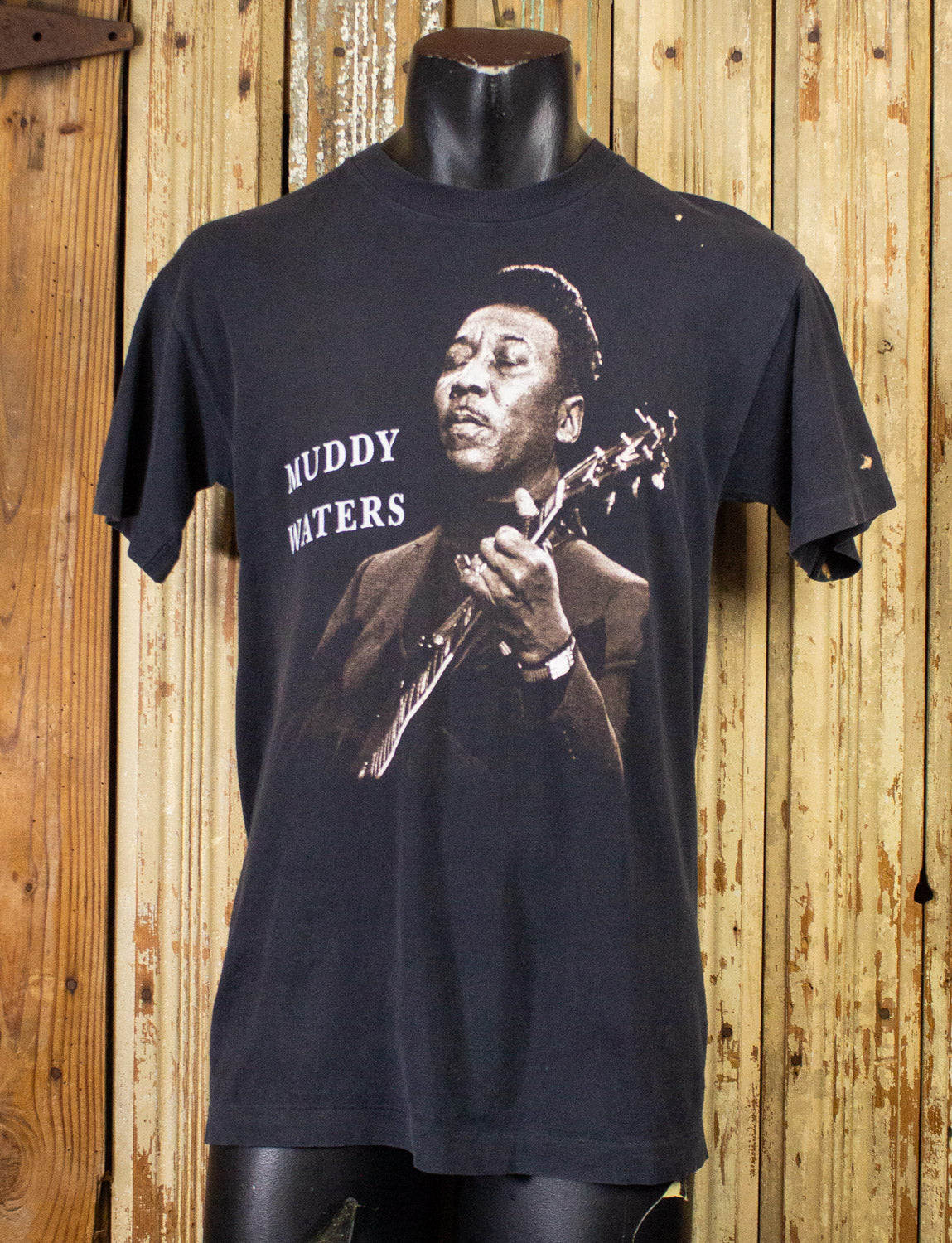 Vintage Muddy Waters Concert T Shirt 80s Black Small/Medium