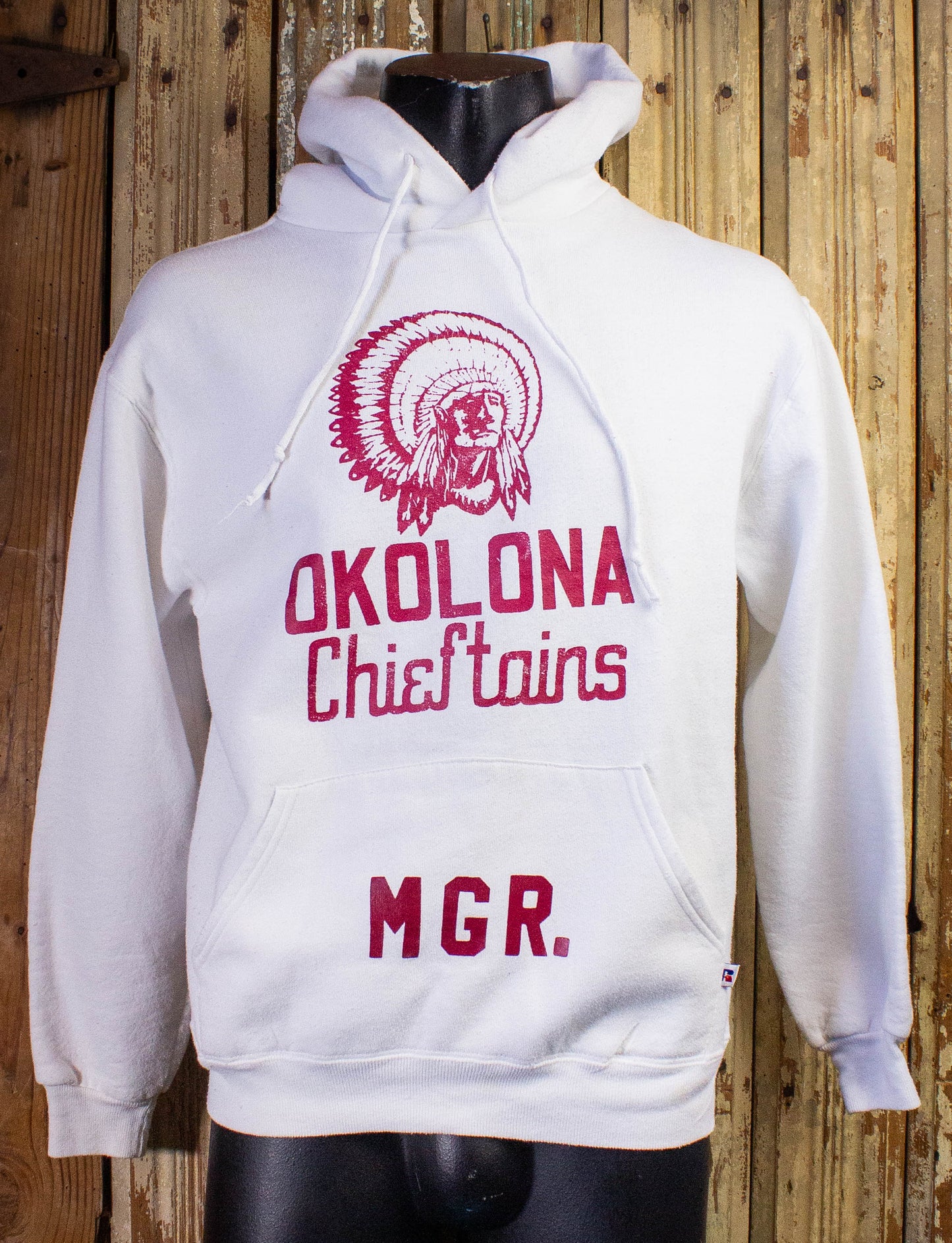 Vintage Okolana Chieftains Hoodie 80s White Medium